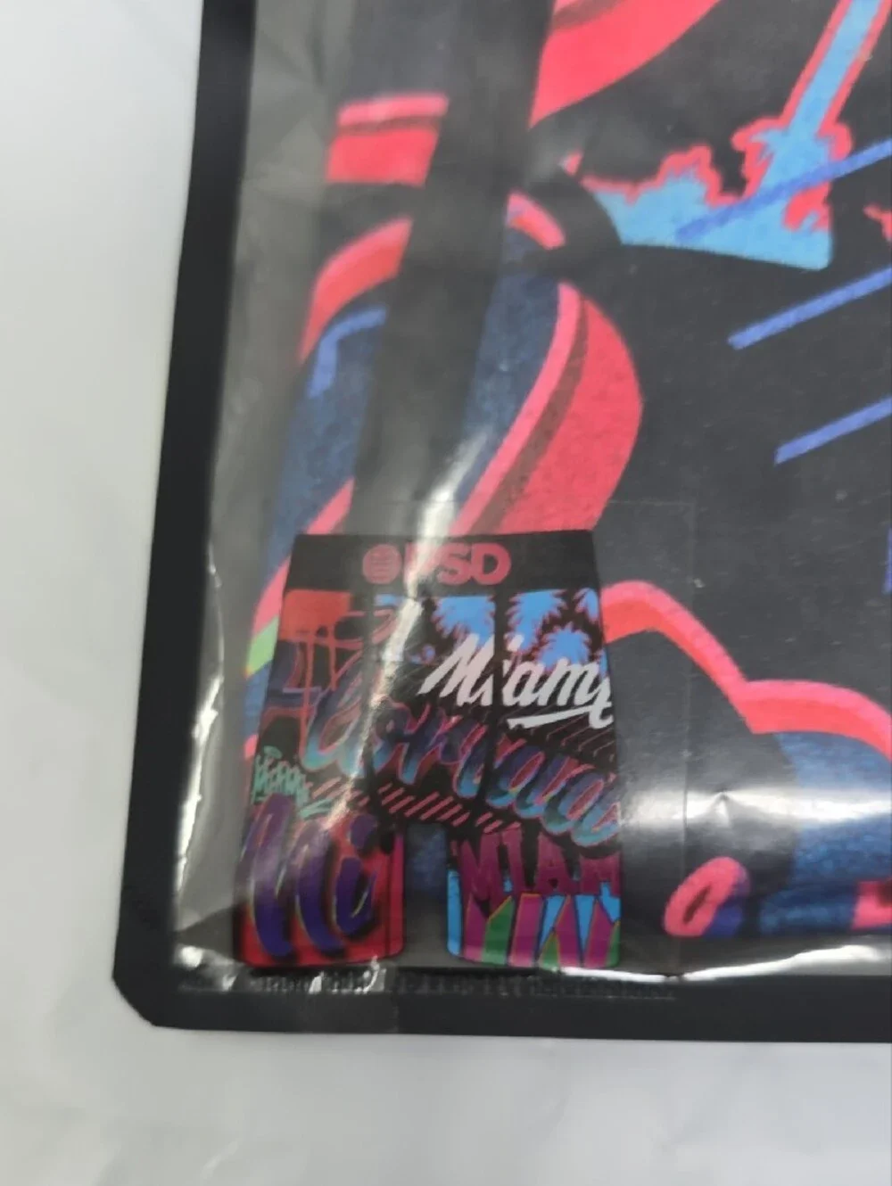 PSD Men’s Miami Black Boxer Briefs with Neon Pink & Bright Blue Palm Print -